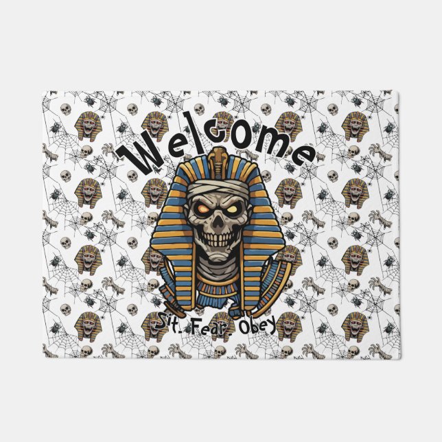 Paillasson 🤍 Pharaon Blanc Mummy Doormat 🎃 👑 (Devant)
