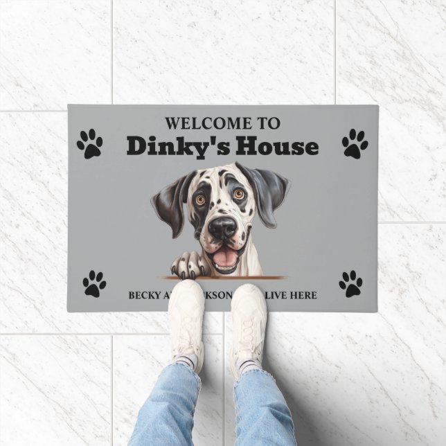 Paillasson Photo de chien Great Dane mignon (Intérieur)