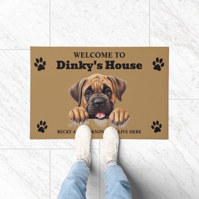 Paillasson Photo de chien Mastiff mignon (Intérieur)
