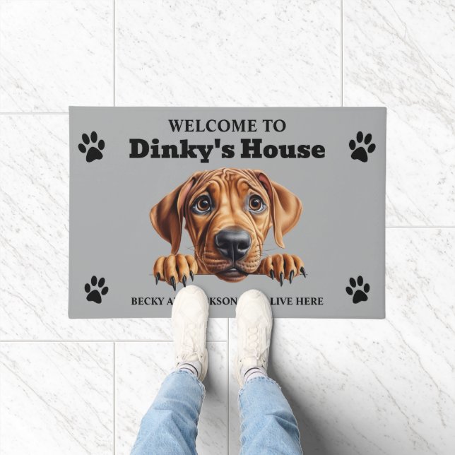 Paillasson Photo de chien Rhodesian Ridgeback mignon (Intérieur)