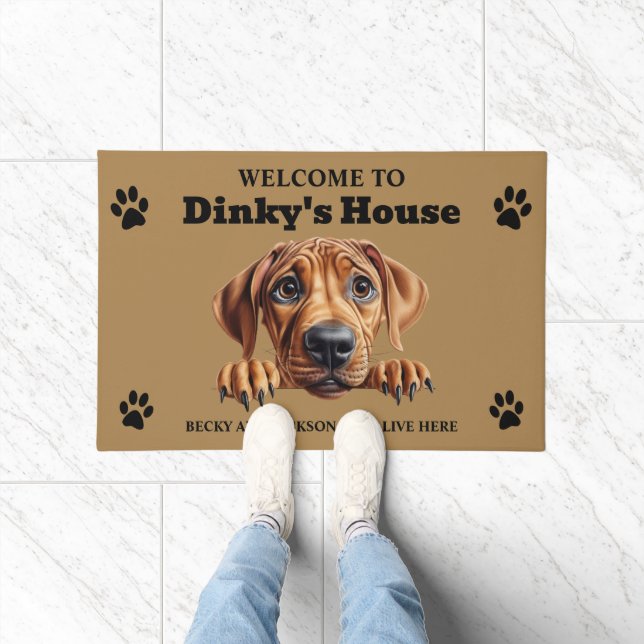 Paillasson Photo du chien mignon Rhodesian Ridgeback (Intérieur)
