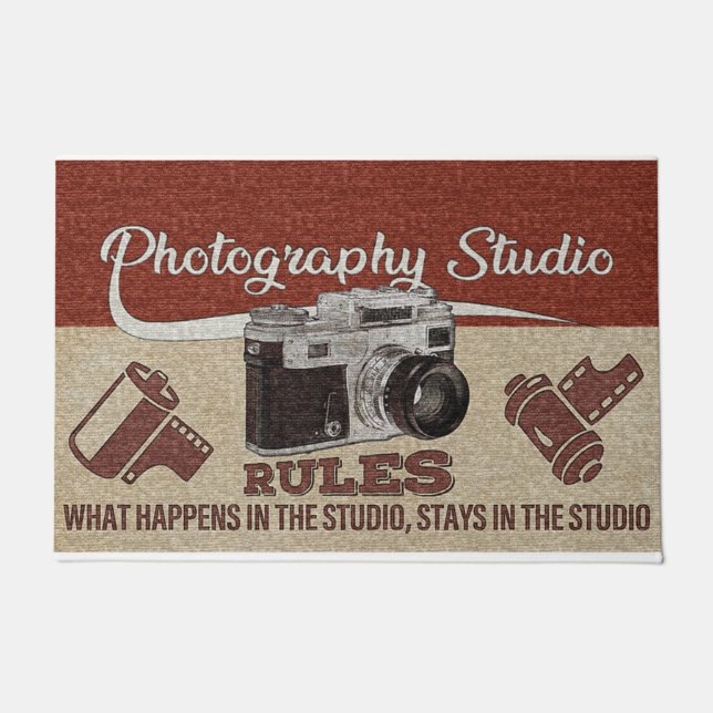 Paillasson Photography Studio Rules Rug, Cameraman Gift (Devant)