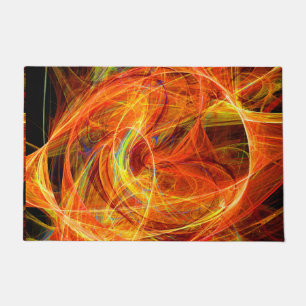 Paillasson PHOTON FROID Abstrait Orange Jaune Fractal