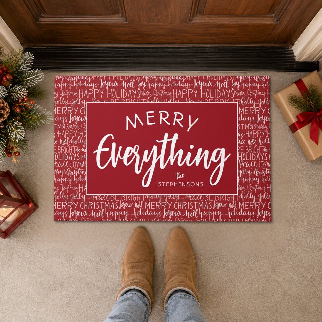 Paillasson Phrases de la saison de Noël MERRY EVERYTHING Roug (Créateur téléchargé)