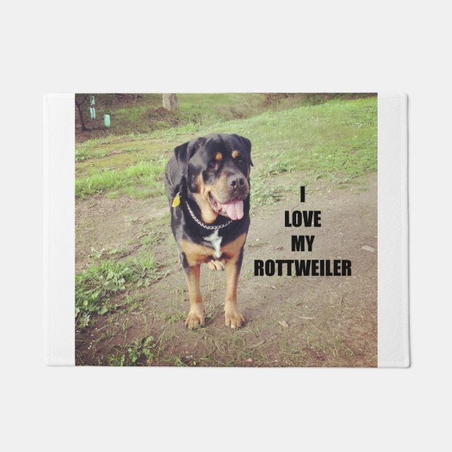 Paillasson PIC de l'amour W de rottweiler bronzage (Devant)