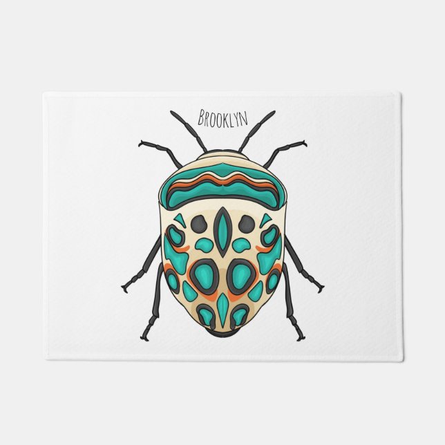 Paillasson Picasso bug cartoon illustration (Devant)