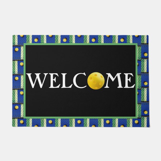 Paillasson Pickleball 'Jusqu'à ce que les feux de rue arriven (Devant)