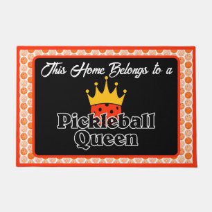 Paillasson Pickleball Queen - Orange Pickleball portant Couro