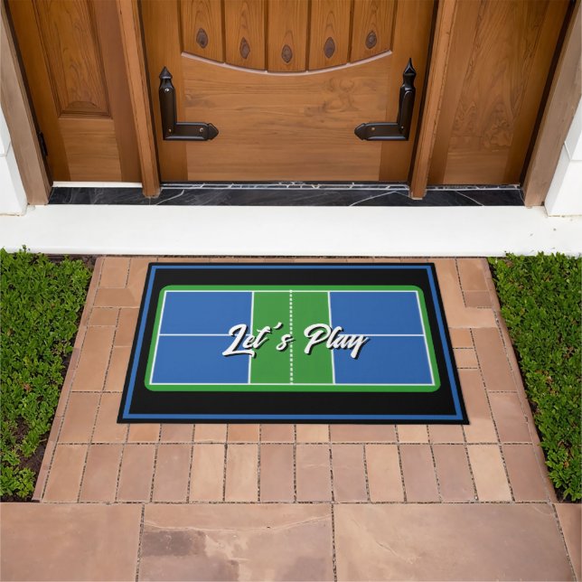 Paillasson Pickleball Welcome Mat Blue Green Personalized (De plein air)