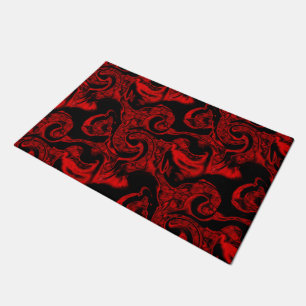 Paillasson Pièces en spirale rouge très tachées sur arrière -