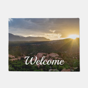 Paillasson Pikes Peak Sunset Haze Welcome Porte