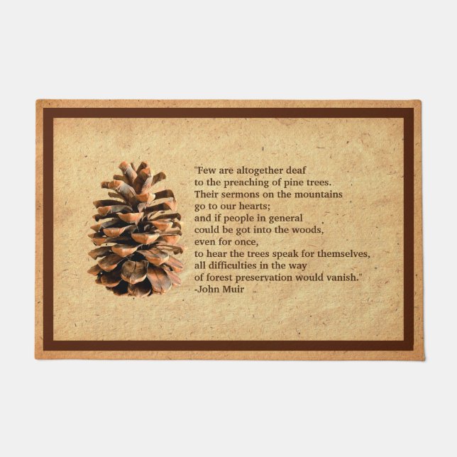 Paillasson Pine Cone Et John Muir Citation (Devant)