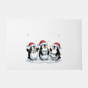 Paillasson Pingouin mignon portant le chapeau de Noël Xmas Pi