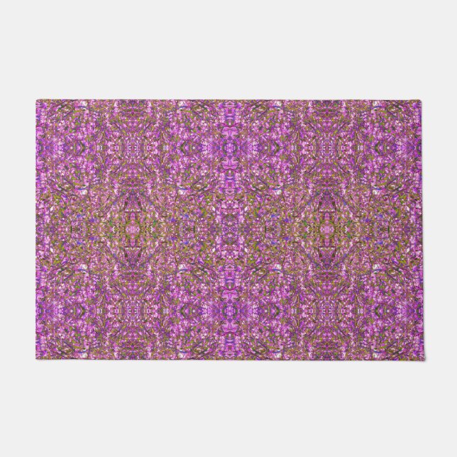 Paillasson Pink and Purples Abstrait Kaleidoscope Motif (Devant)