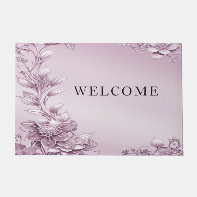 Paillasson Pink Floral Folial Pat (Devant)