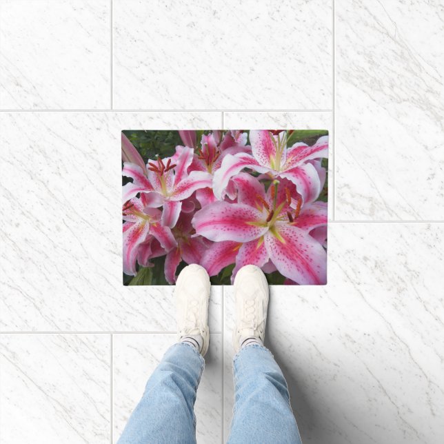 Paillasson Pink Oriental Lilies Floral (Intérieur)