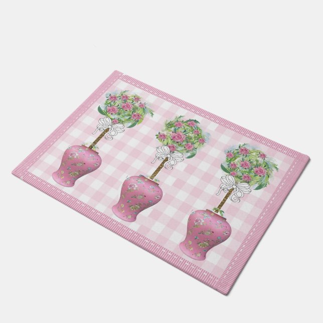 Paillasson Pink Topior Rose Ginger Jar Doormat Rug (Incliné)