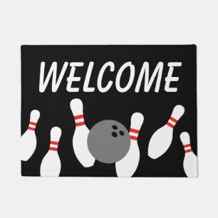 Paillasson pin's de bowling et frappe à bille accueil personn