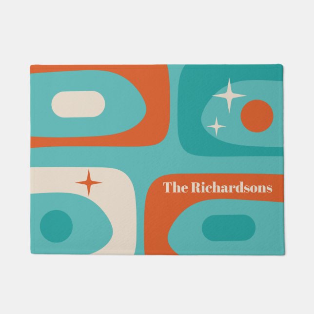 Paillasson Piquet atomique moderne du milieu du siècle person (Devant)