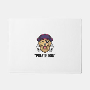 Paillasson Pirate Chien Gravure Vintage Dessin de T-shirt_1