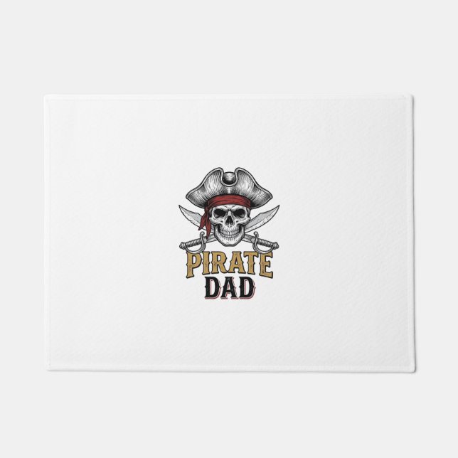 Paillasson Pirate Dad Skull Sword Vintage Engraving Shirt_1 (Devant)