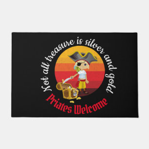 Paillasson Pirate de fête Garçon mat noir