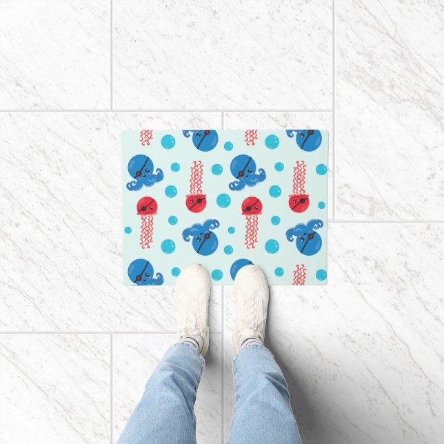 Paillasson Pirate Octopus, Pirate Jellyfish, Sea Animaux (Intérieur)