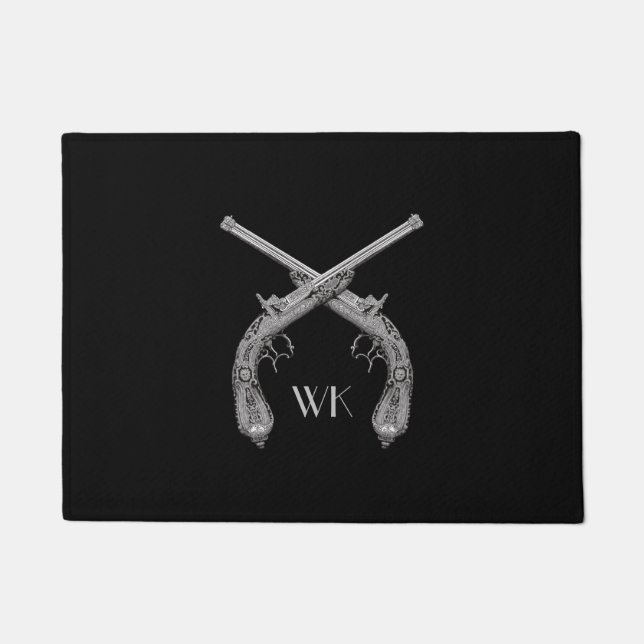 Paillasson Pistolets croisés Monogramme Noir (Devant)