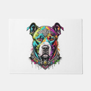 Paillasson pitbull coloré