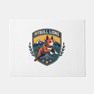 Paillasson Pitbull Lions Vintage Mascot Sports Badge Vector D