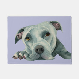 Paillasson Pitbull Terrier américain mignon de l'art de