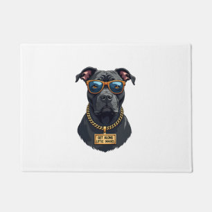 Paillasson Pitbull Vintage Cool en Lunettes de Soleil avec Ch
