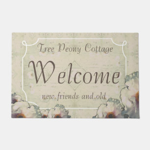 Paillasson Pivoines d'arbre d'accueil de charme de cottage