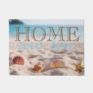 Paillasson Plage, Sable, Étoile de mer, Coquillages, Maison D