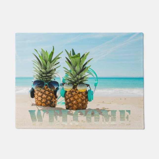 Paillasson Plage Tropicale, Bienvenue aux Ananas (Devant)