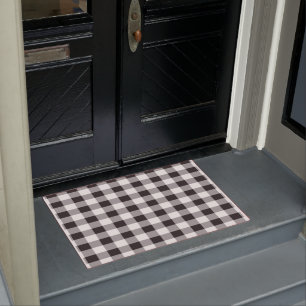 Paillasson Plaid de buffle noir et blanc