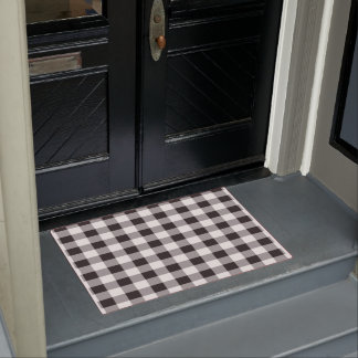 Paillasson Plaid de buffle noir et blanc