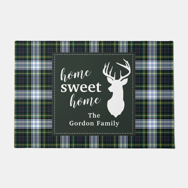 Paillasson Plaid personnalisé Sweet Home Tartan Clan Gordon (Devant)