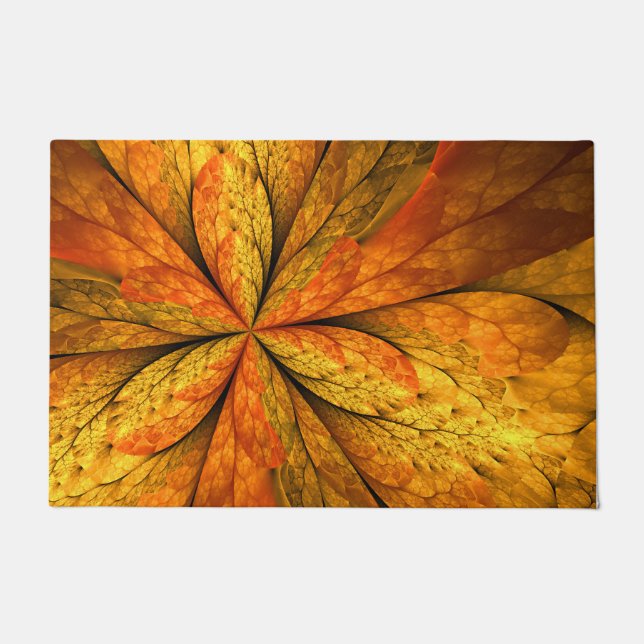 Paillasson Plante d'automne, Abstrait moderne Fractal Art Lea (Devant)