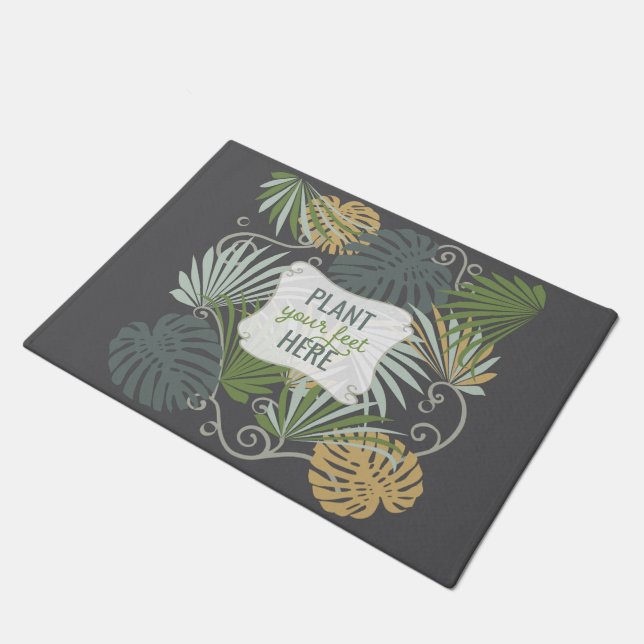 Paillasson Plante Vos Pieds Ici Porte Mat (Incliné)