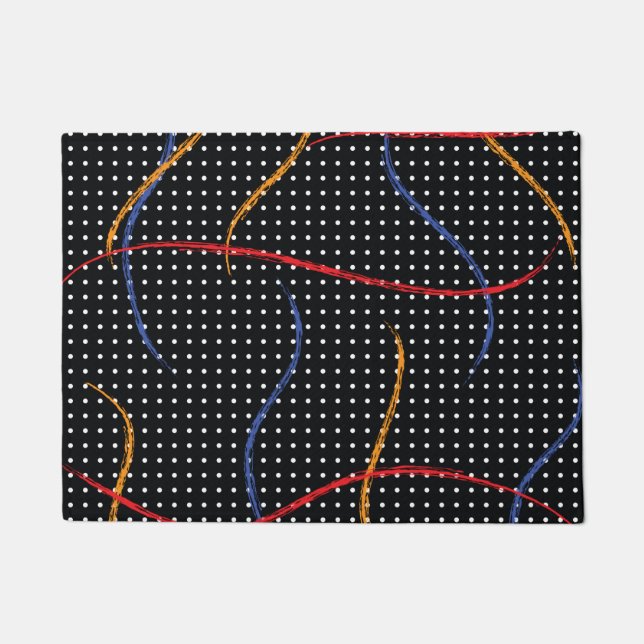 Paillasson Plaque et points de peinture rétro (Devant)