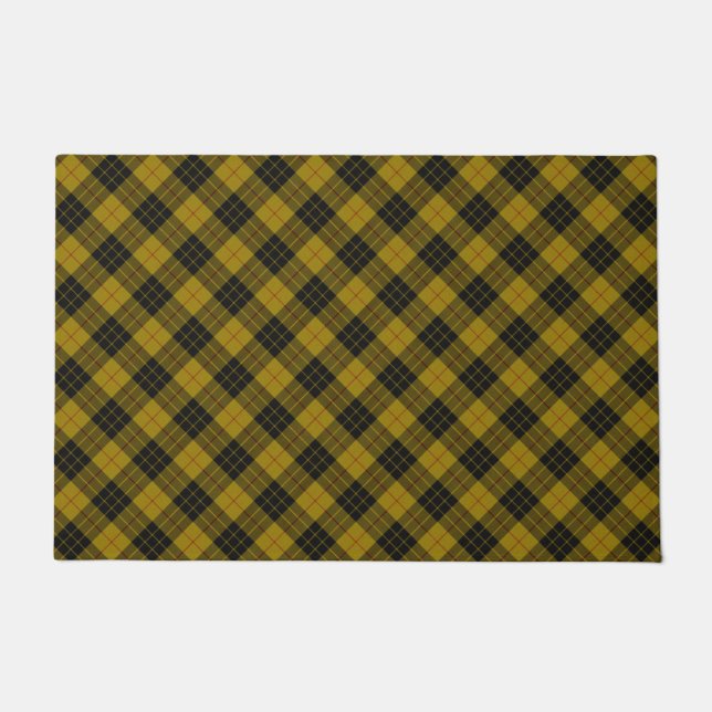 Paillasson Plaque noire jaune tartan MacLeod (Devant)