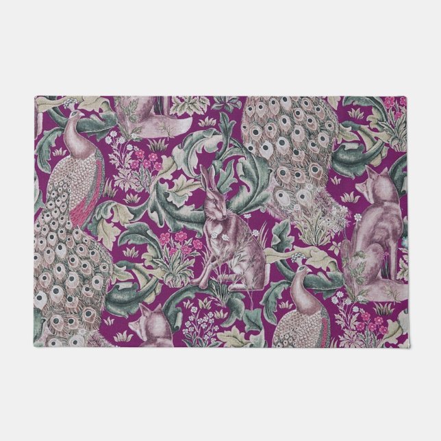 Paillasson Plum d'animaux forestiers, William Morris Doormat (Devant)