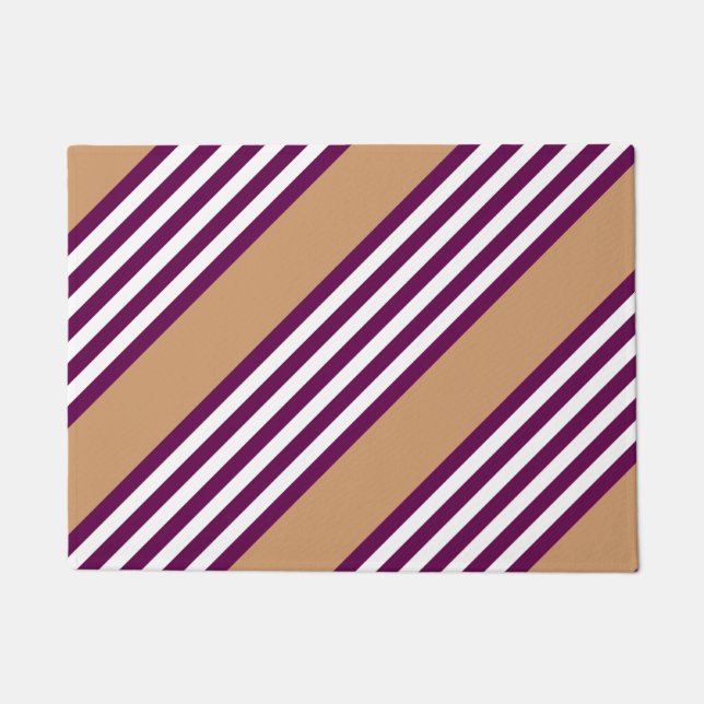 Paillasson Plum et blanc cinq bandes motif avec bronzage (Devant)