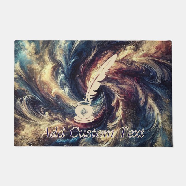 Paillasson Plume Moderne Art Abstrait (Devant)