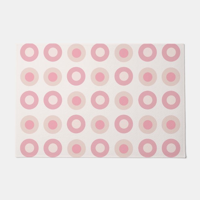 Paillasson Points du milieu du siècle rétro Vanille rose (Devant)