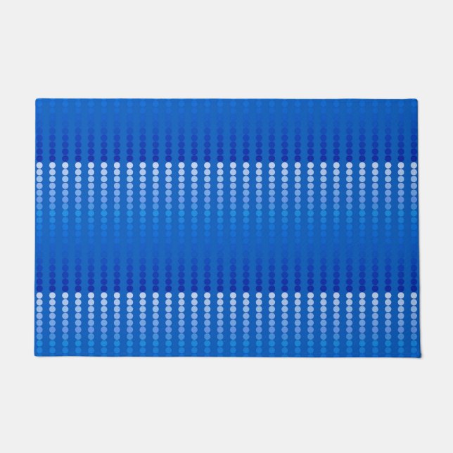 Paillasson Points satinés - tons bleu acier (Devant)