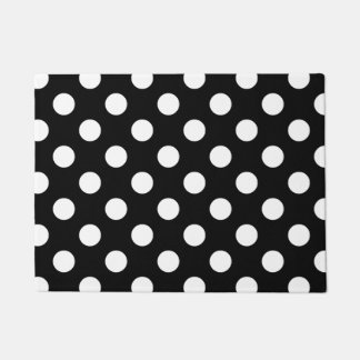Paillasson pois blancs en noir