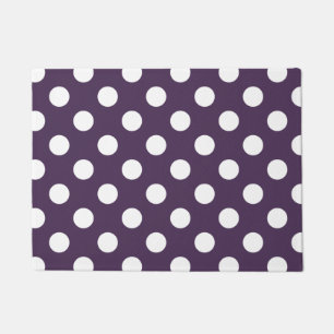 Paillasson Pois blancs sur prune violette