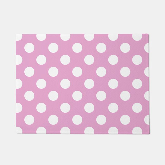 Paillasson Pois blancs sur rose pâle (Devant)